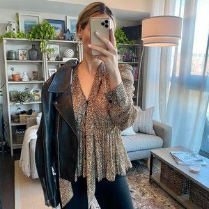 Zara Leopard Print Blouse